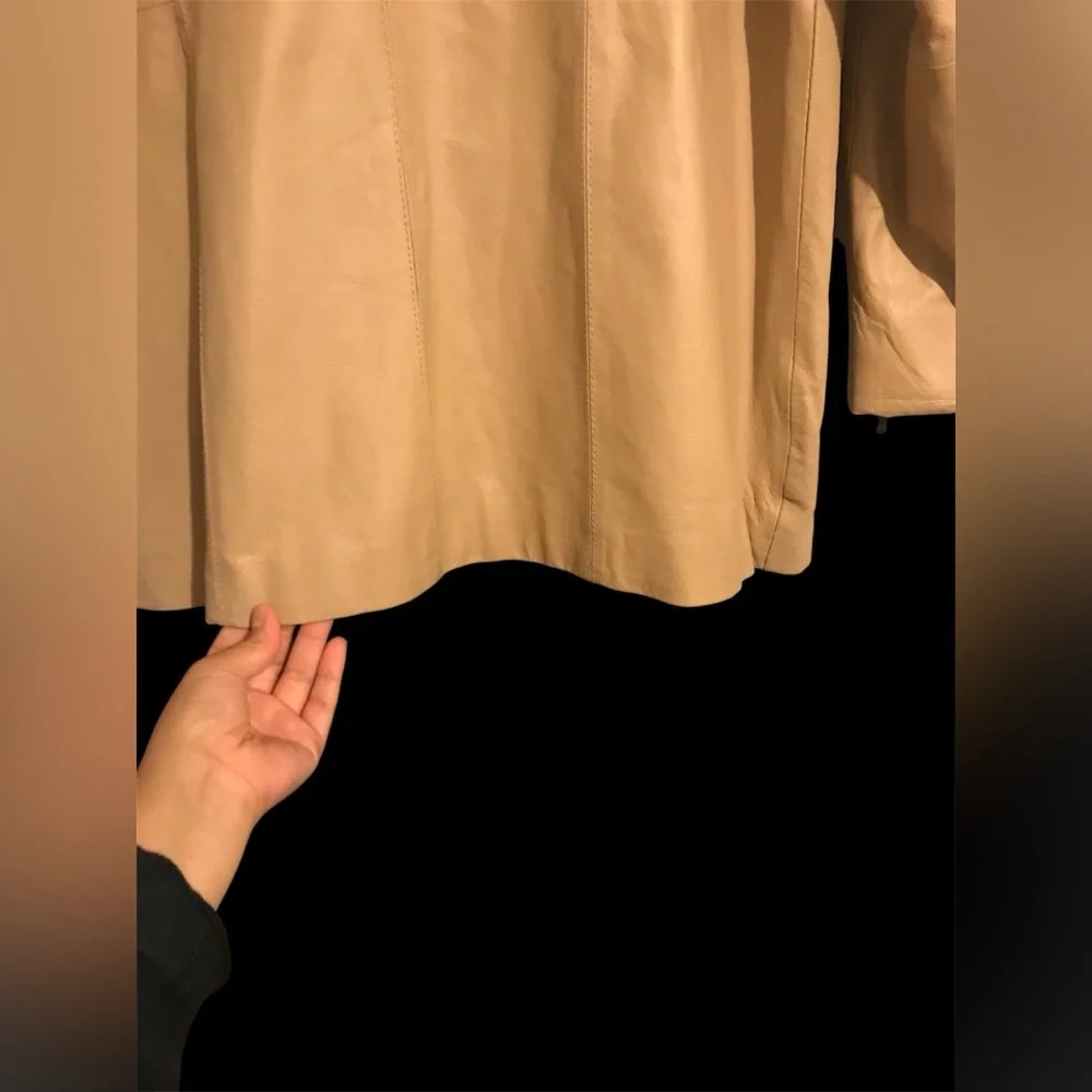 Tan Leather Jacket with Classic Tailoring